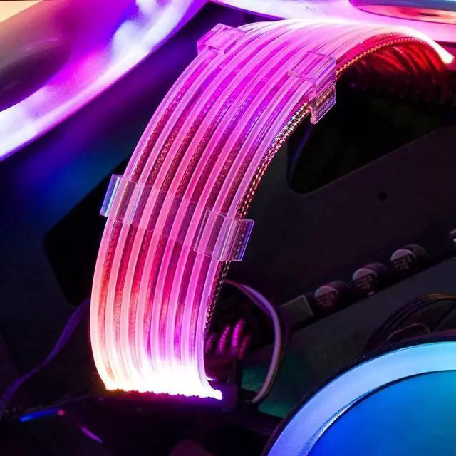 Alt view image 4 of 7 - 24Pin ATX Motherboard RGB Extension Power Supply Cable for PC Case DIY Computer Cord Custom Build Gaming Case Modding
