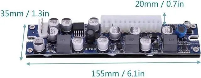 Alt view image 4 of 7 - Mini LD-200W 19V DC Input Pin Power Module DC-ATX Power Supply DC 24pin ATX to 12V AUX for Computer.