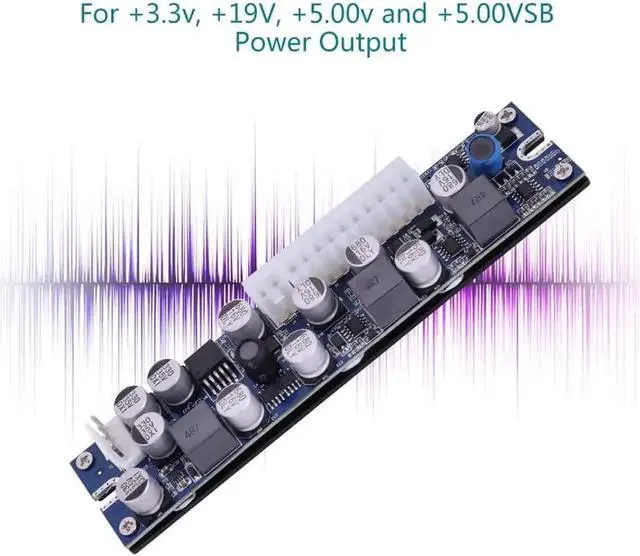 Alt view image 6 of 7 - Mini LD-200W 19V DC Input Pin Power Module DC-ATX Power Supply DC 24pin ATX to 12V AUX for Computer.