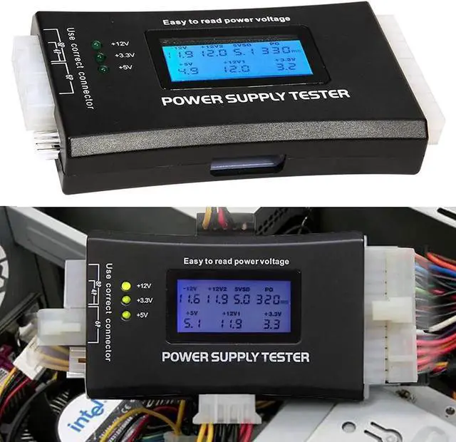 Alt view image 4 of 7 - Bestyu Digital LCD Display PC Computer Power Supply Tester 20/24 Pin 4 PSU ATX BTX ITX SATA HDD Testers