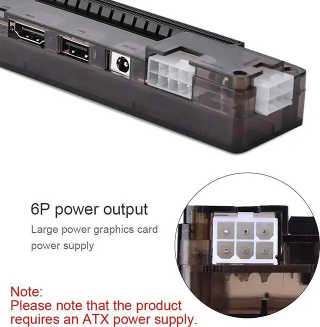 Alt view image 6 of 7 - Laptop External Video Card Dock for Mini PCIE Without Power Supply