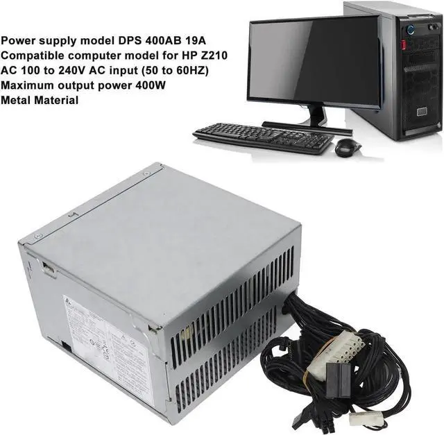 Alt view image 6 of 7 - 12V V2.0 Power Supply for Coolmax 400 400W ATX, Not Compatible with PCI E, Compatible with HP Z210 Graphics Workstation