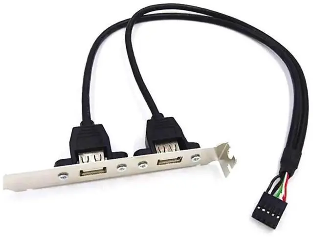 Main image of 9 Pin to Dual USB2.0 Baffle Extension Cable USB 2.0 Back Panel Expansion Cord