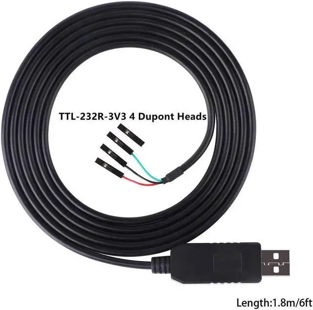 Alt view image 2 of 5 - FTDI TTL-232R-3V3 USB to TTL UART Converter Adapter Serial Cable,3.3V, Header 4 Pin, 4 WAY