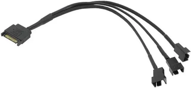 Main image of Fan Extension Power Splitter Cable Connector PC 1 to 3 4-Pin Cooling Hub Splitter Cable 12V SATA Power Supply Adapter