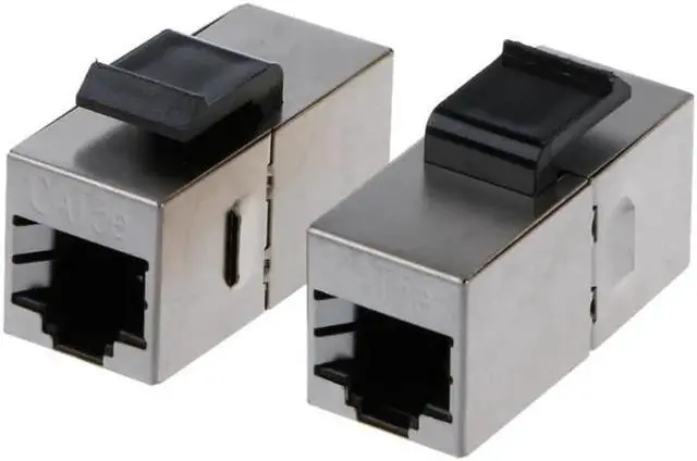Main image of cat5e Straight Through Module Shielded RJ45 Connector Socket Ethernet Coupler Cable Adapter Keystone