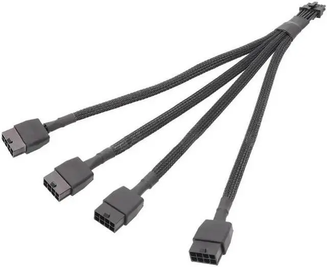 Main image of for GPU RTX4090 RTX4080 Series 18AWG 4x8Pin PCI-E to 16Pin (12+4) PCIE 5.0 12VHPWR Connector Straight Converter Line