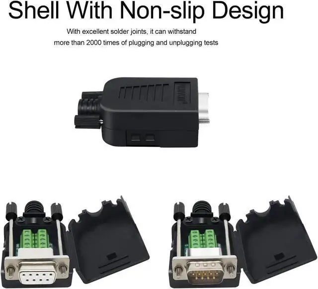 Alt view image 2 of 5 - YIOVVOM DB9 Breakout Connector,DB9 Solderless RS232 D-SUB Female Serial Adapters 9-Pin Port White Adapter to Terminal Connector Signal Module with case Set of 10