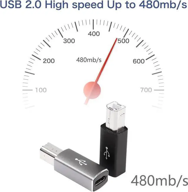 Alt view image 4 of 7 - USB C to USB B Adapter 4-Pack USB C Female to Printer Male Converter Adapter Compatible with MIDIPrintersElectric Piano and Synthesizers Devices