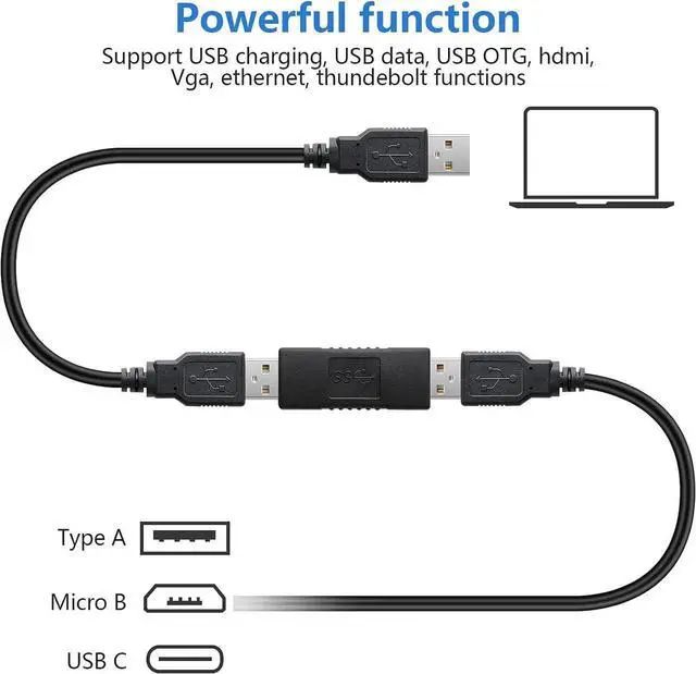 Alt view image 7 of 7 - USB 3.0 Connector Female to Female Adapter USB 3.0 Coupler Adapter Converter Bridge Extension Coupler (Pack of 3 Black)