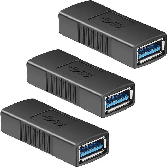 Main image of USB 3.0 Connector Female to Female Adapter USB 3.0 Coupler Adapter Converter Bridge Extension Coupler (Pack of 3 Black)