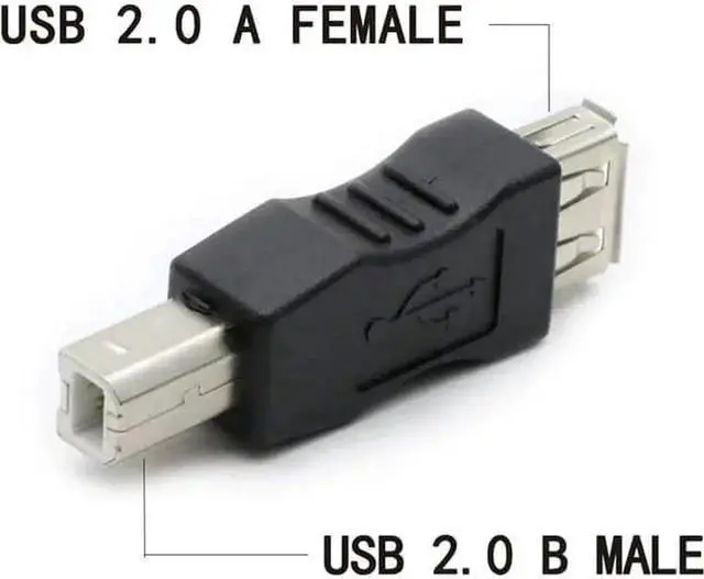 Alt view image 3 of 5 - USB A to B Adapter USB 2.0 A Female to USB B Male Printer Converter Connector Plug for Printer/Scanner Extender Conenction