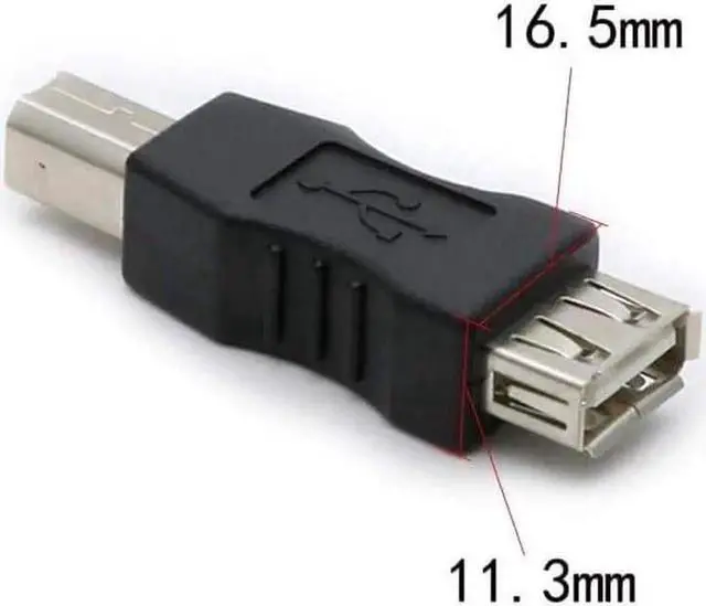 Alt view image 5 of 5 - USB A to B Adapter USB 2.0 A Female to USB B Male Printer Converter Connector Plug for Printer/Scanner Extender Conenction