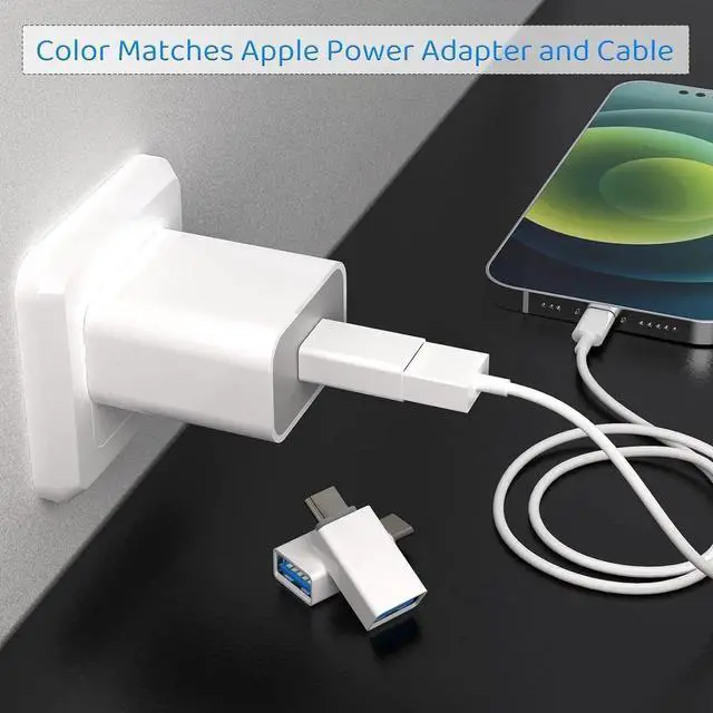 Main image of USB C to USB Adapter Pack-2 USB-C Male to USB 3.0 Female Adapter for iPhone 16/15 MacBook Pro iMac iPad Pro/mini 6 Pixel 6 5 4 xl USB C Wall Plug Charger and Any Type C or Thunderbolt 4/3 Devices