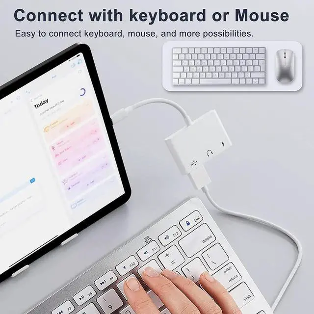 Alt view image 5 of 7 - USB C to USB Adapter 3 in 1 USB C to USB A OTG Adapter with 3.5mm Headphone Audio Jack and Fast Charging Port USB-C Splitter Compatible with Most Type-C Phones Laptops iPad Pro iPhone 15