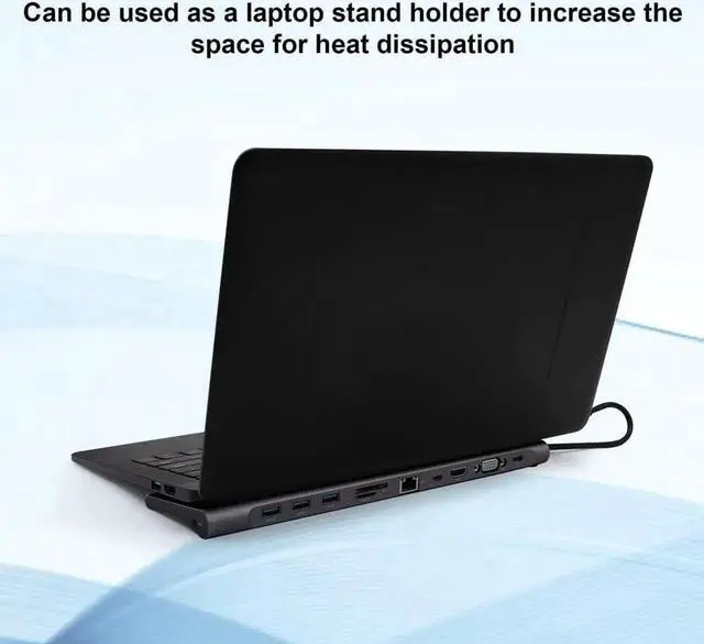 Alt view image 6 of 7 - USB C Docking Station, 11in-1 USB C Hub with HDMI, Mini DP, VGA, Ethernet, 3 USB 3.0, SD/TF, 3.5mm Ports, PD 100WMassive ExpansionExpand your laptop USB-C ports into 4K*2K@30Hz HDMI, 4K*2K@30Hz Mini D