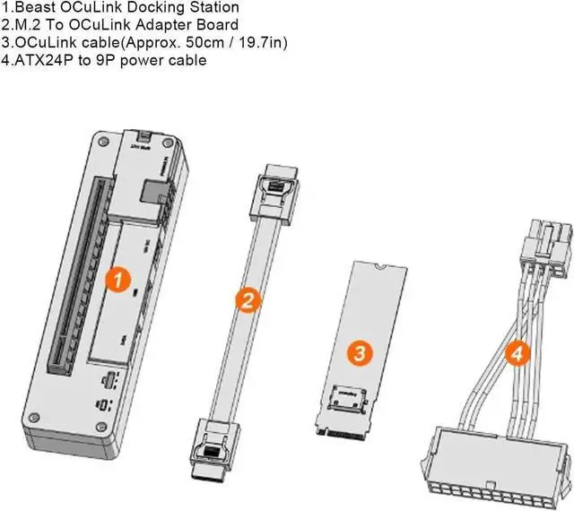 Alt view image 4 of 7 - ciciglow Laptop External Independent Video Card Dock, M.2 M Key to OCuLink Laptop Video Card Dock PCIE 4.0 X16 Interface Docking Station