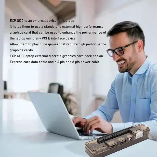 Alt view image 5 of 7 - Laptop External Independent Video Card Dock, EXP GDC External Discrete Graphics Dock Support 6Pin Interface, for Mini PCI E