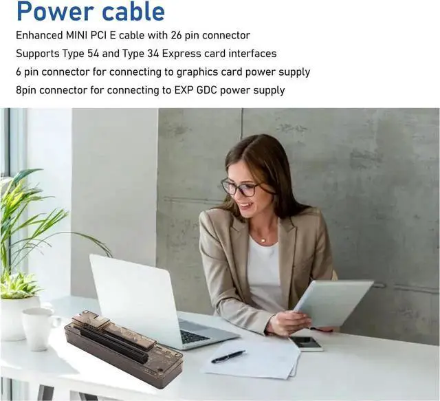 Alt view image 3 of 7 - Laptop External Independent Video Card Dock, EXP GDC External Discrete Graphics Dock Support 6Pin Interface, for Mini PCI E