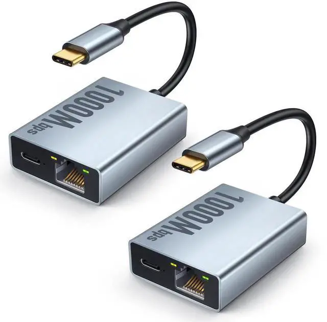 Main image of ELECTOP 1000Mbps Ethernet Adapter for Chromecast with Google TV, USB Type C to RJ45 Gigabit Ethernet Network Adapter Compatible with Google TV Chromecast HD/4K 2 Pack