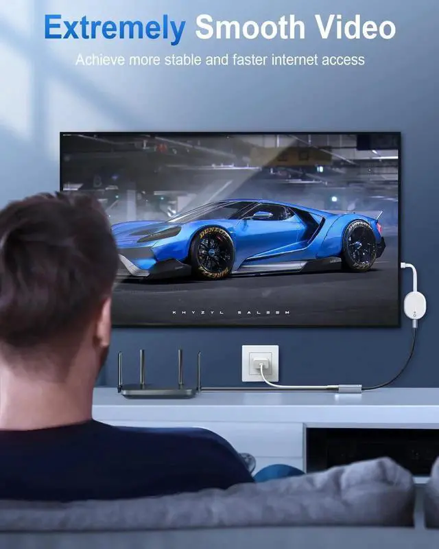 Alt view image 3 of 5 - ELECTOP 1000Mbps Ethernet Adapter for Chromecast with Google TV, USB Type C to RJ45 Gigabit Ethernet Network Adapter Compatible with Google TV Chromecast HD/4K 2 Pack