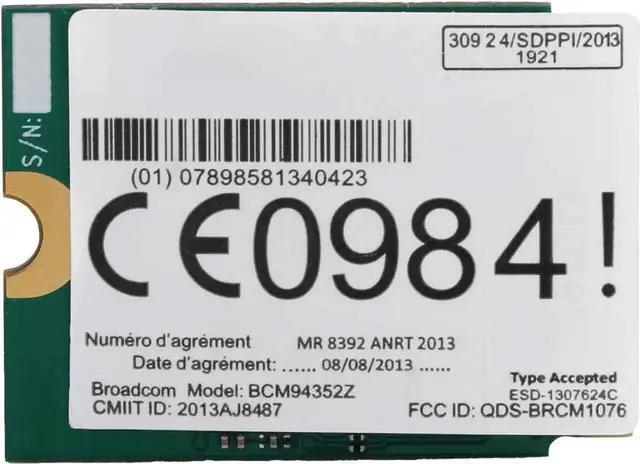Alt view image 5 of 6 - BCM94352Z Dual Band NGFF M.2 Wireless Network Card,4.0, 802.11ac WiFi Adapter (Cable+Antenna+Baffle)