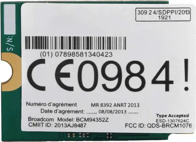 Alt view image 4 of 7 - Wireless Network Card BCM94352Z Wireless Dual Band WiFi Card NGFF M.2 Bluetooth4.0 802.11ac WLAN Adapter with Antenna (2 External Antenna Cables)