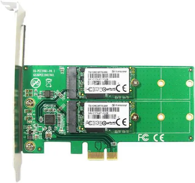 Alt view image 2 of 5 - On Cards PCIE to M2 Adapter M.2 NGFF TO PCI Express PCIE X1 Adapter Dual Port B Key Card Supports 2230 2242 2260 2280 M2 SSD