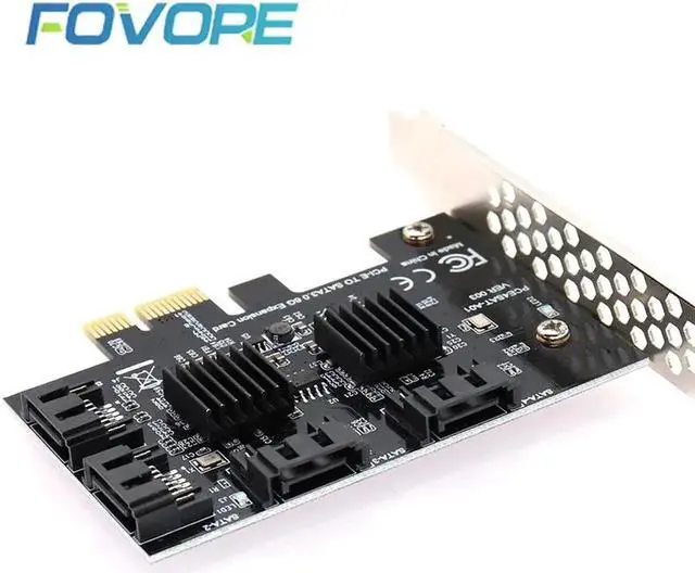 Alt view image 2 of 5 - e E to SATA Card -E Adapter Express to SATA 3 Converter 4 Port SATA III 6G Expansion Controller Card Adapter IPFS