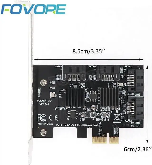 Alt view image 4 of 5 - e E to SATA Card -E Adapter Express to SATA 3 Converter 4 Port SATA III 6G Expansion Controller Card Adapter IPFS