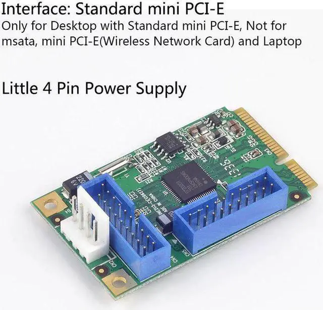 Alt view image 2 of 5 - PCI-e USB 3.0 Adapter 4 ports PCI e to USB 3.0 adapter Expansion Card USB3.0 PCI e converter With Cable