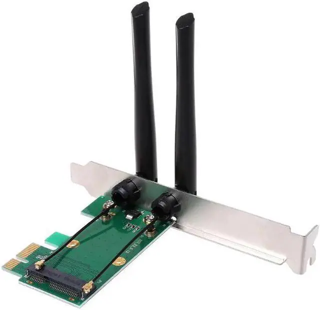 Alt view image 5 of 5 - High Quality Wireless Network Card WiFi Mini PCI-E Express to PCI-E Adapter 2 Antenna External PC