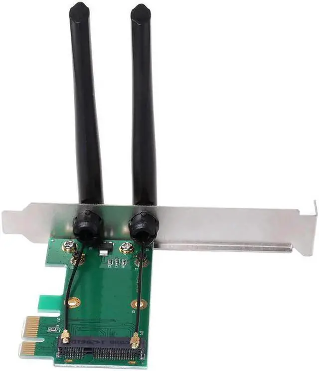 Alt view image 3 of 5 - High Quality Wireless Network Card WiFi Mini PCI-E Express to PCI-E Adapter 2 Antenna External PC