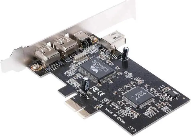 Alt view image 2 of 5 - 1 Set PCI-e 1X IEEE 1394A 4 Port(3+1) Firewire Card Adapter With 6 Pin To 4 Pin IEEE 1394 Cable For Desktop PC