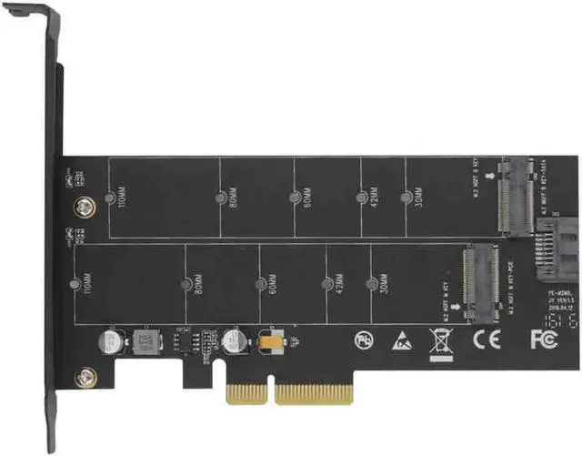Main image of M.2 NVMe SSD NGFF TO PCI-E X4 adapter M Key B KEY Dual interface card Suppor PCI Express3.0 Dual voltage 12v+3.3v SATA3