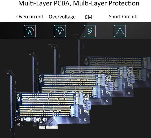 Alt view image 3 of 5 - 2 in 1 M.2 PCIE Adapter for M.2 PCIE SSD (Key-M) and M.2 SATA SSD (Key B/B+M)