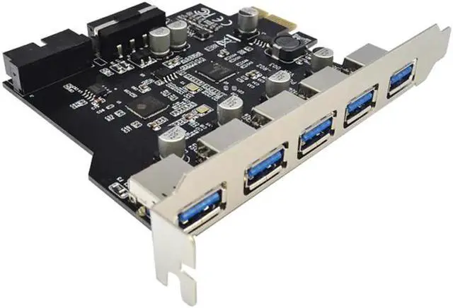 Alt view image 3 of 5 - 5 Port PCI-E to USB 3.0 HUB PCI Express Expansion Card Adapter 5 Gbps Speed Reliable NEC Chipset For Windows XP/ Vista/Win7/8/10