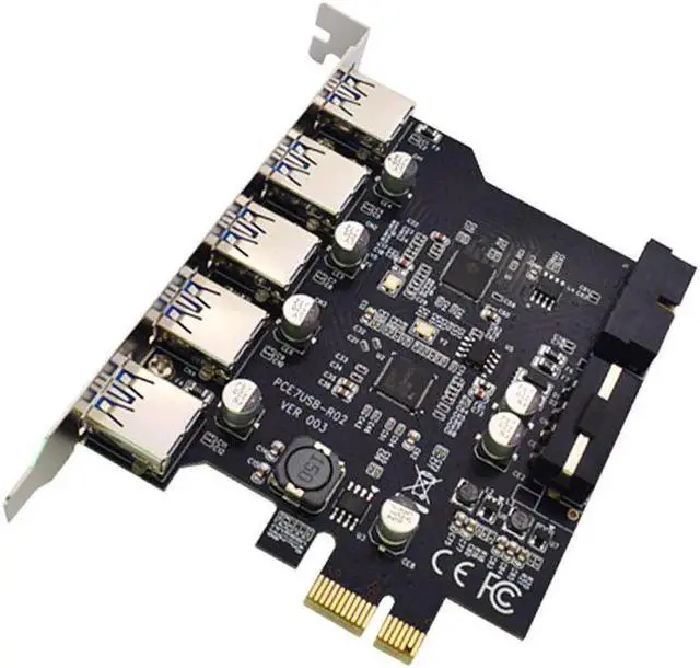 Alt view image 2 of 5 - 5 Port PCI-E to USB 3.0 HUB PCI Express Expansion Card Adapter 5 Gbps Speed Reliable NEC Chipset For Windows XP/ Vista/Win7/8/10