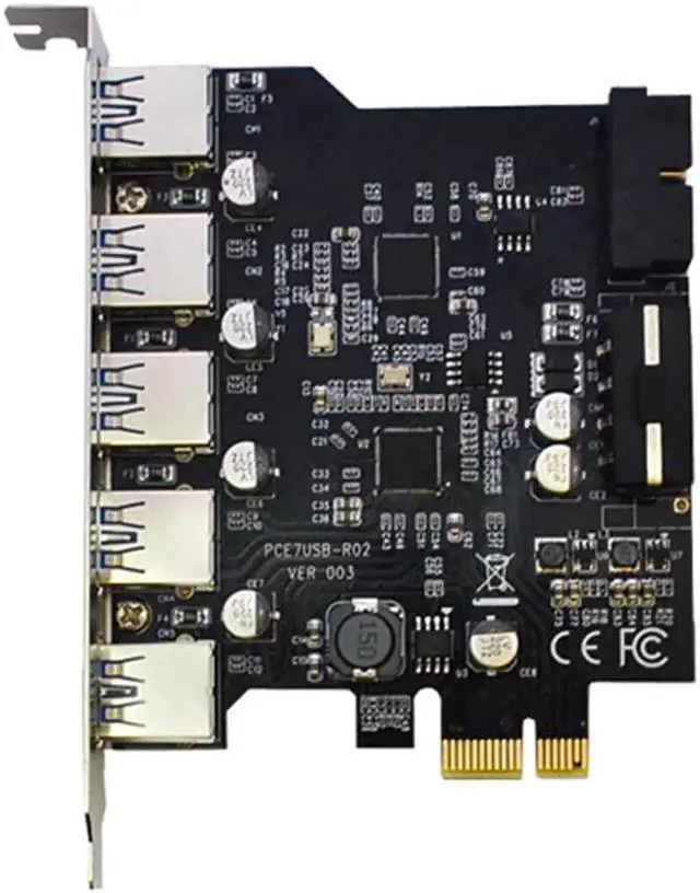 Alt view image 5 of 5 - 5 Port PCI-E to USB 3.0 HUB PCI Express Expansion Card Adapter 5 Gbps Speed Reliable NEC Chipset For Windows XP/ Vista/Win7/8/10