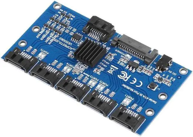 Alt view image 2 of 5 - Card Motherboard Sata Expansion Card 1 To 5 Port Sata3.0 6Gbps Multiplier Sata Port Riser Card Adapter For Comp