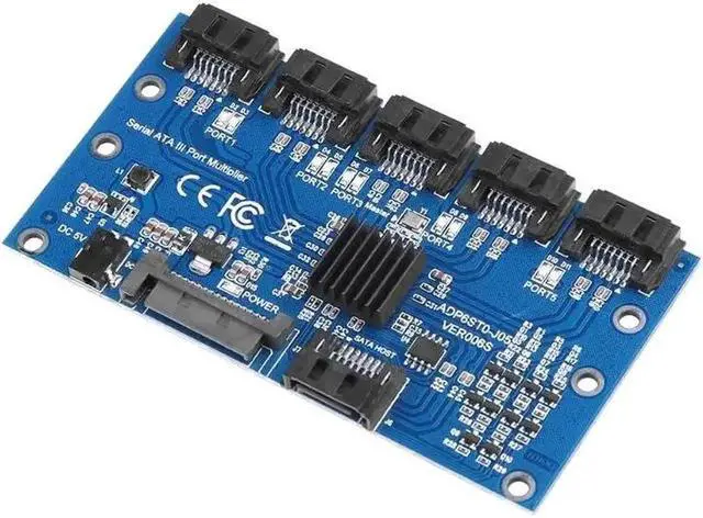 Main image of Card Motherboard Sata Expansion Card 1 To 5 Port Sata3.0 6Gbps Multiplier Sata Port Riser Card Adapter For Comp