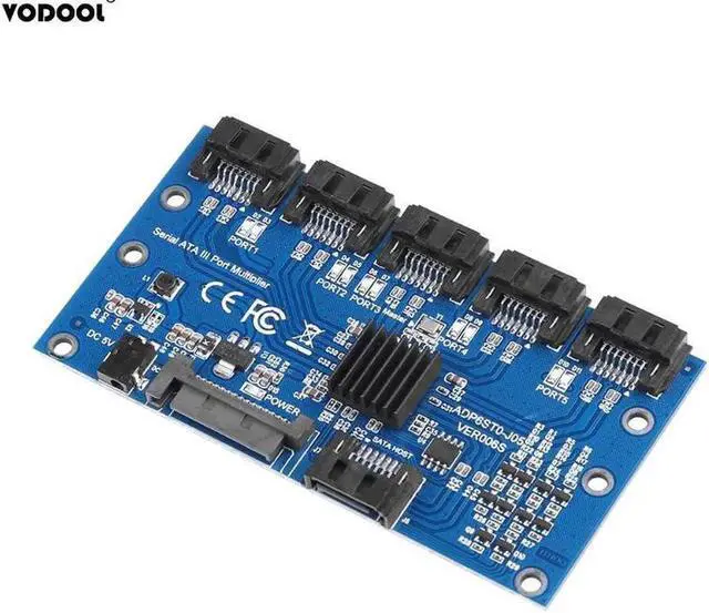 Main image of SATA Expansion Card 1 to 5 Port SATA3.0 Controller Card Motherboard 6Gbps SATA Port Riser Card Adapter for Computer