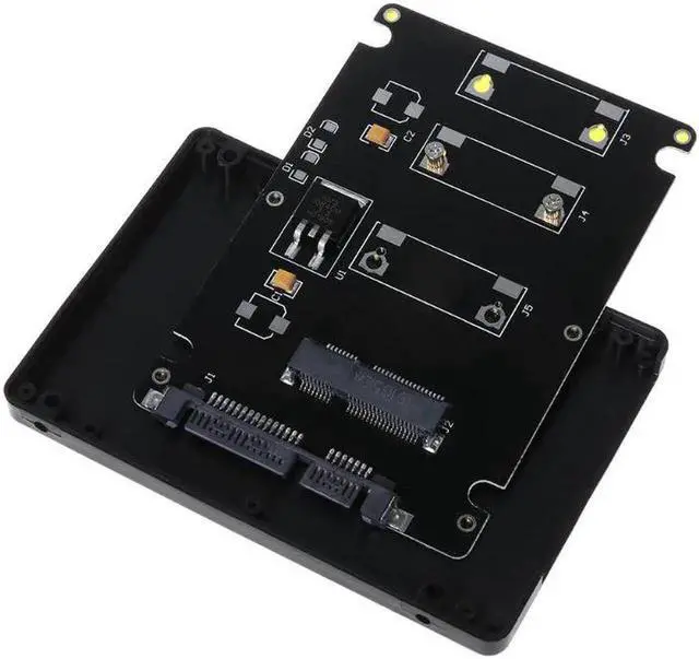 Alt view image 2 of 5 - Pcie mSATA SSD to 2.5 inch SATA3 Adapter Card with Case 7 mm Thickness black