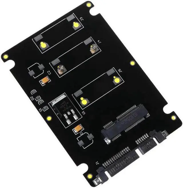 Alt view image 5 of 5 - Pcie mSATA SSD to 2.5 inch SATA3 Adapter Card with Case 7 mm Thickness black