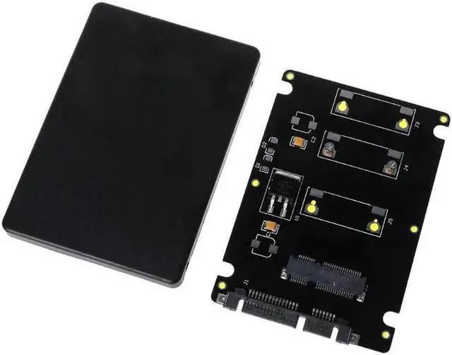 Main image of Pcie mSATA SSD to 2.5 inch SATA3 Adapter Card with Case 7 mm Thickness black