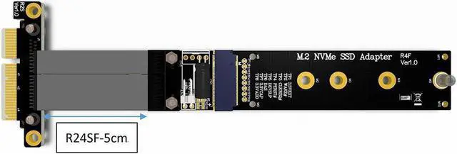 Alt view image 2 of 5 - for NVMe SSD Extension Cable Solid Drive Riser Card R44SF/R24SF M2 to PCI-Express 3.0 X4 PCIE 32G/bps M Key Extender