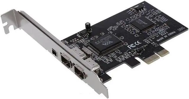 Alt view image 4 of 4 - Express x1 -E FireWire 1394a IEEE1394 Controller Card 3 Port For Desktop