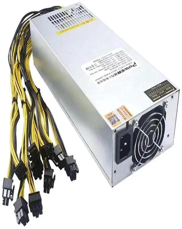 Alt view image 2 of 2 - Miner PSU For Single Channel 12V S7 S9 T9 A7 E9 L3+D3 2U 10*P6 2500W Mining Power Supply LL2500MINI