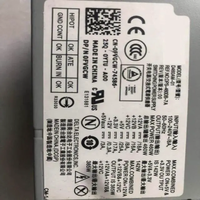 Alt view image 6 of 6 - PSU for XPS 8100 8500 8700 8900 460W Power Supply HU460AD-01 DPS-460DB-2A DPS-460DB-3A/10A AC460AD-00 PC9004