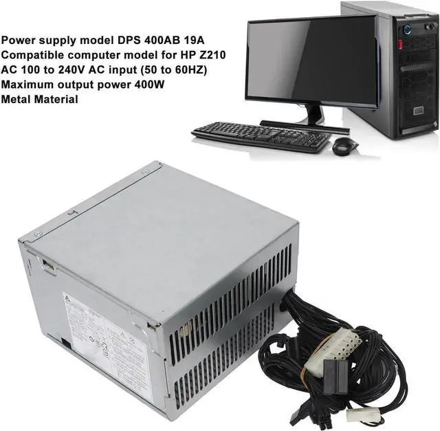 Alt view image 6 of 7 - Desktop PC 400W Power Supply, DPS 400AB 704427 001 Replacement for Z210, Compatible with Motherboard 18pin, 4pin CPU Interface, HDD Interface, Aluminum Heatsink